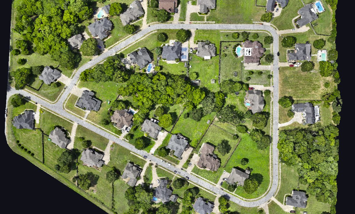 Dense classified point cloud of a residential site